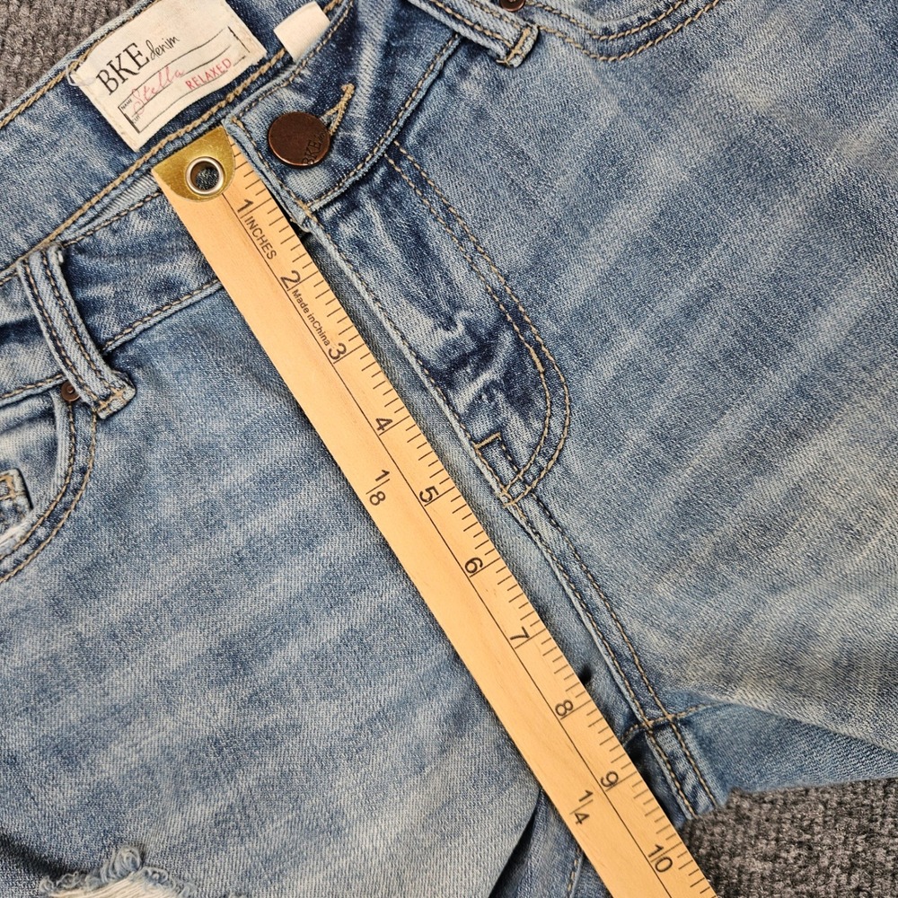 Buckle BKE Stella Relaxed Straight Jeans Women 26 Distressed Light Wash Mid Rise - Picture 5 of 11